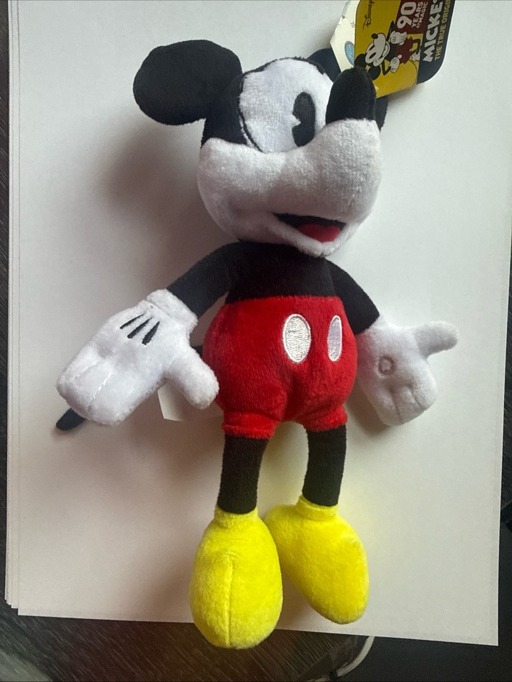 Disney Mickey Mouse Plush - Black, White, Red & Yellow